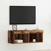 vidaXL TV-skåp Gammalt trä 80 x 30 x 30 cm Konstruerat trä