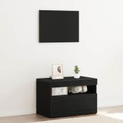 vidaXL TV-skåp med LED -remsljus Svart 60 x 35 x 40 cm Konstruerat trä