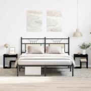 vidaXL Nattduksbord 2 pcs Svart Ek 40 x 30 x 40 cm Konstruerat trä