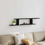 vidaXL Väggmonterad TV Hylla Svart ek 125 x 18 x 23 cm Konstruerat trä