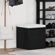 vidaXL Kommode med låda Svart Ek 40,5 x 40 x 40 cm Konstruerat trä