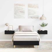 vidaXL Sängram Svart Ek 203 x 93 x 25 cm Konstruerat trä