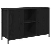 vidaXL TV-bänkset Svart Ek 101 x 35 x 65 cm Konstruerat trä