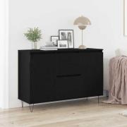 vidaXL Sideboard med låda Svart Ek 101,5 x 35 x 70 cm Konstruerat trä