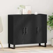 vidaXL Sideboard Svart ek 90 x 34 x 80 cm Konstruerat trä