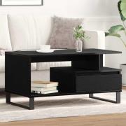 vidaXL Kaffebord with Drawer Svart ek 90 x 49 x 45 cm Konstruerat trä