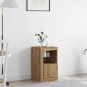 vidaXL LED-sido bord Artisan Ek 41 x 37 x 67 cm Konstruerat trä