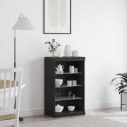 vidaXL Sideboard Svart Ek 60.5 x 37 x 100 cm Konstruerat trä