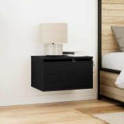 vidaXL Väggmonterad sänggavel med låda 2 pcs Svart Ek 50 x 36 x 30 cm