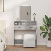 vidaXL Smyckebord med låda Betonggrå 79 x 41 x 140 cm Konstruerat trä