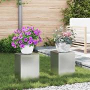 vidaXL Växtställningar 2 pcs Silver 24 x 24 x 35 cm Galvaniserat stål