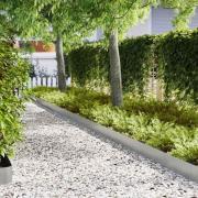 vidaXL Kant för gräsmatta 30 pcs Silver 100 x 0,05 x 20 cm