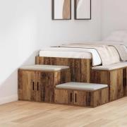 vidaXL Förvaringsskåp 2 pcs Gammalt trä 103 x 41 x 40 cm