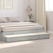 vidaXL Sänglådor Betonggrå 200 x 36,5 x 16,5 cm Konstruerat trä