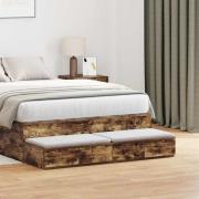 vidaXL Sänglådor Rökfärgad ek 120 x 36.5 x 16.5 cm Konstruerat trä