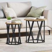 vidaXL Kaffeebord 2 pcs artisan ek 50 x 50 x 50 cm