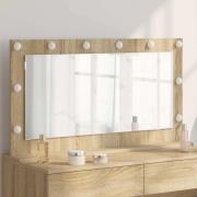 vidaXL Smink Spegel med LED -remsljus Sonoma-ek 100 x 55 x 18 cm
