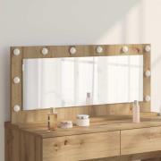 vidaXL Smink Spegel med LED -remsljus Artisan Ek 100 x 45 x 18 cm