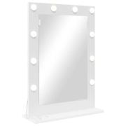 vidaXL Smink Spegel Vit 70 x 50 x 18 cm Konstruerat trä och glas
