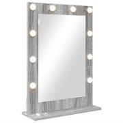 vidaXL Smink Spegel med LED -remsljus Grå Sonoma 70 x 50 x 18 cm