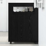 vidaXL Narrow Bathroom Cabinet Svart ek 65 x 23 x 87 cm