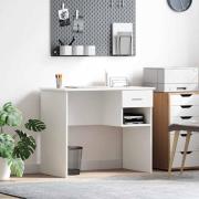 vidaXL Skrivbord med låda Vit 90 x 49.5 x 75 cm Konstruerat trä