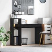 vidaXL Skrivbord med hylla Svart ek 100 x 40 x 90 cm Konstruerat trä
