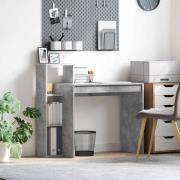 vidaXL Skrivbord med hylla Betonggrå 100 x 40 x 90 cm Konstruerat trä