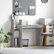 vidaXL Skrivbord med hylla Grå Sonoma 100 x 40 x 90 cm Konstruerat trä