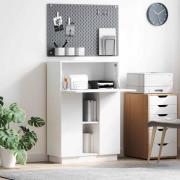 vidaXL Skrivbord med hylla Vit 71,5 x 31,5 x 106,5 cm Konstruerat trä