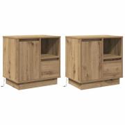 vidaXL Nattduksbord 2 pcs artisan ek 50 x 34.5 x 50 cm Konstruerat trä