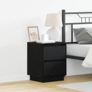 vidaXL Nattduksbord med 2 pcs Svart 39 x 34,5 x 50 cm Konstruerat trä