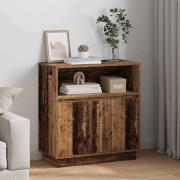 vidaXL Sideboard med LED Gammalt trä 71 x 34.5 x 75 cm Konstruerat trä