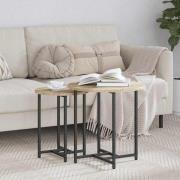 vidaXL Sidobordsset 2 pcs Sonoma ek och svart 50 x 50 x 50 cm