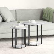 vidaXL Sidobordsset 2 pcs Grå sonoma och svart 50 x 50 x 50.5 cm