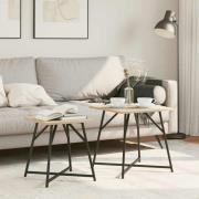 vidaXL Sidobordsset 2 pcs Sonoma ek och svart 50 x 50 x 50 cm