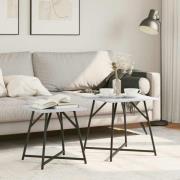 vidaXL Sidobordsset 2 pcs Grå Sonoma och Svart