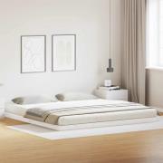 vidaXL Sängram Vit 213,5 x 184 x 9 cm Massiv furu