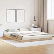 vidaXL Sängram Naturfärg 140 x 220 cm Massiv furu