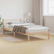 vidaXL Sängram med huvudgavel Brun 225,5 x 95,5 x 69,5 cm Massiv furu