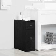 vidaXL Narrow badrumsskåp Svart ek 80 x 18 x 60 cm Konstruerat trä