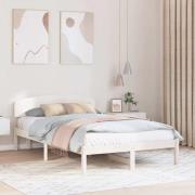 vidaXL Sängram med huvudgavel Vit 120 x 190 cm Massiv furu
