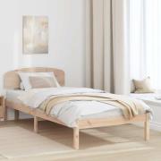 vidaXL Sängram med huvudgavel Naturfärg 90 x 200 cm Massiv furu