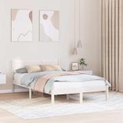 vidaXL Sängram Vit 120 x 200 cm Massivt tallträ