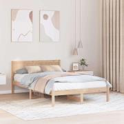 vidaXL Sängram Brun 135 x 190 cm Massivt tallträ