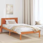 vidaXL Sängram Brun 75 x 190 cm Massivt tallträ