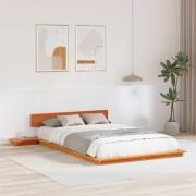 vidaXL Sängram Brun 135 x 190 cm trä