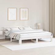 vidaXL Sängram med huvudgavel Vit 180 x 200 cm Massiv furu
