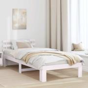 vidaXL Sängram med huvudgavel Vit 75 x 190 cm Massiv furu