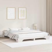 vidaXL Sängram Vit 200 x 200 cm Massiv furu